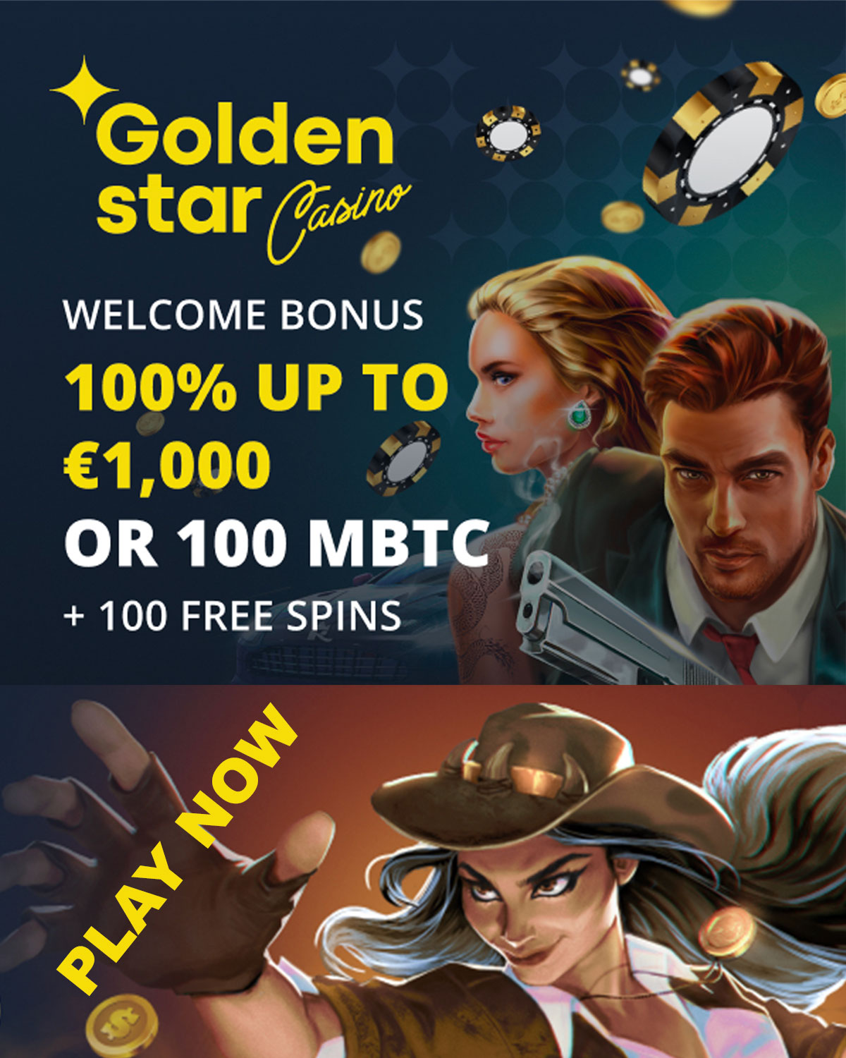 100% Welcome Bonuses + Free Spins
